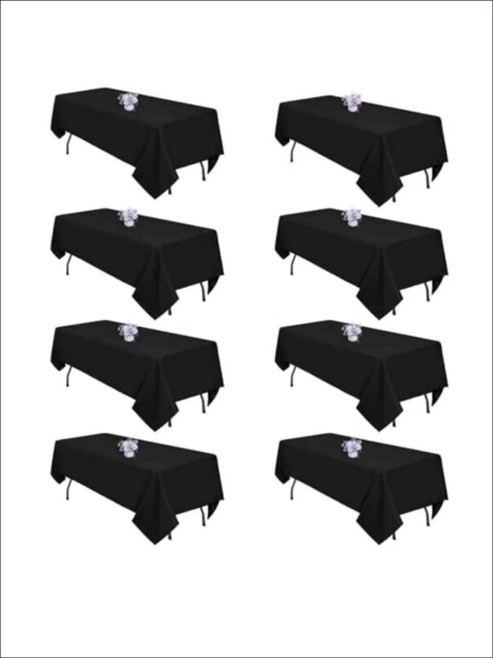 8 Pack 60x102 Inch Polyester Tablecloths for 6 Foot Rectangle Tables Seamless